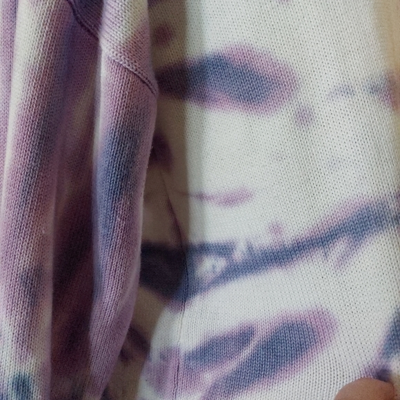 Design History Medium Purple Tie Dye Trippy Ribbed Thick Knit Sweater Womens - Picture 4 of 10